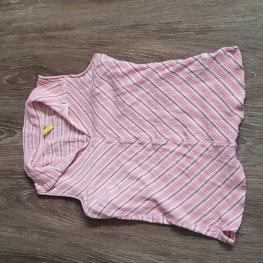 (S) Lolë Textured Striped Collared Sleeveless Top Pastel Athleisure Hiking Golf